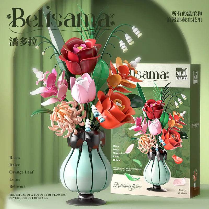 Artificial Flower Potted Building Block Flower Set Assembly - ToylandEU