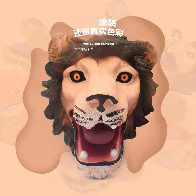 Artistic Wildlife Figurines: Realistic Hand-Drawn Tiger, Lion & Dino Models - ToylandEU