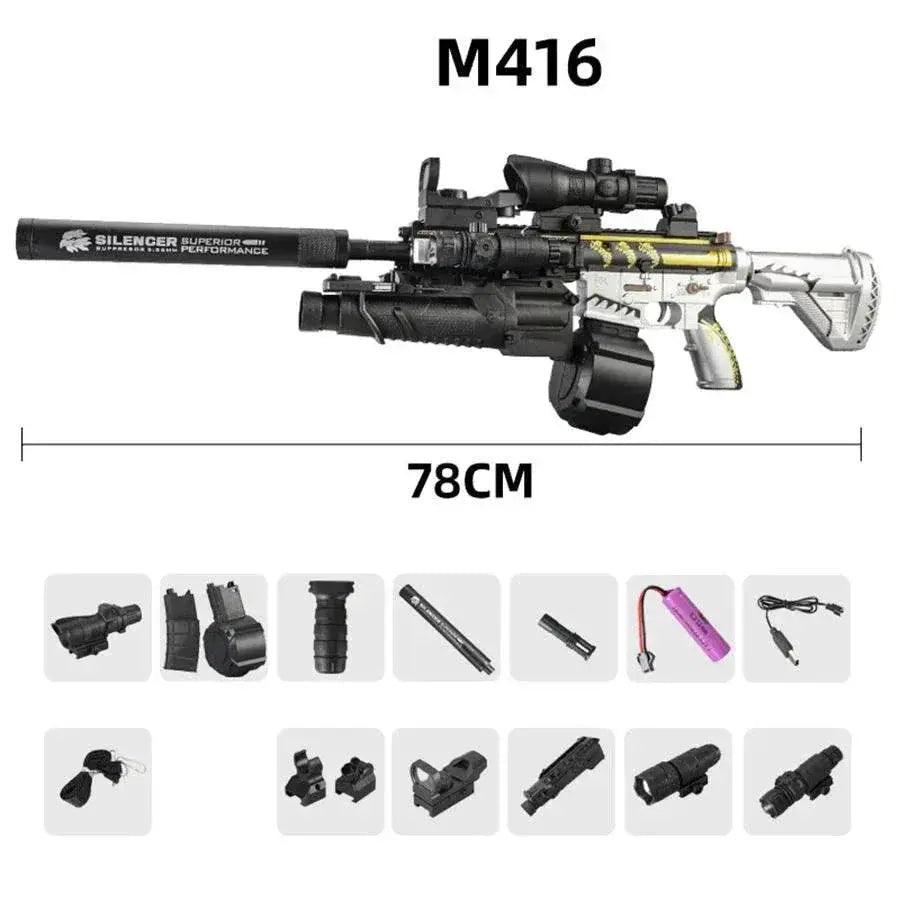  Assault Rifle Electric Burst Gel Bomb Fully Automatic Hand Operated Kids Toy Gun Launcher Electric M416 -  ToylandEU™