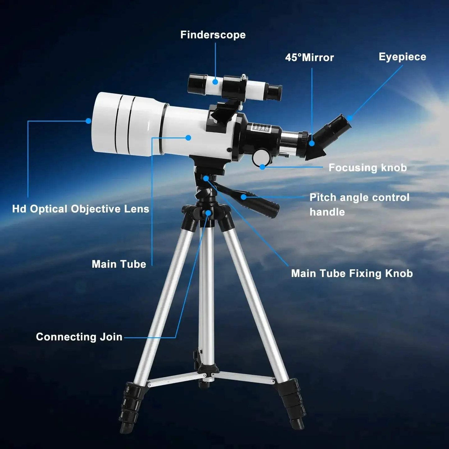 Astronomical Telescope 70mm HD High Magnification For Moon Watching - ToylandEU
