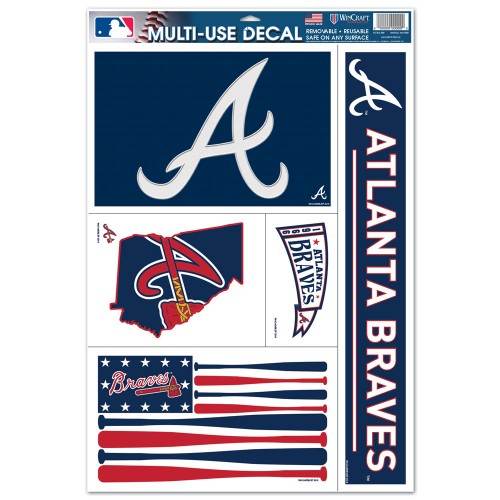 Atlanta Braves 11x17 Multi Use Decal 5 Piece Set Alternate - ToylandEU