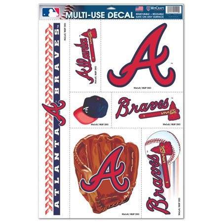 Atlanta Braves 5 Piece Decal Sheet 11x17 Multi Use - ToylandEU