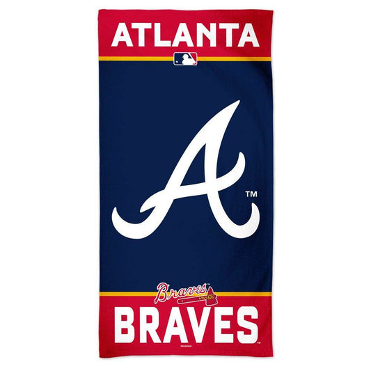 Atlanta Braves Beach Towel 30x60 Cotton Velour Terry Back - ToylandEU