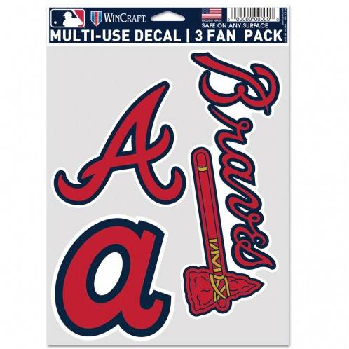 Atlanta Braves Decal Set 3 Pack Multi Use For Fans - ToylandEU