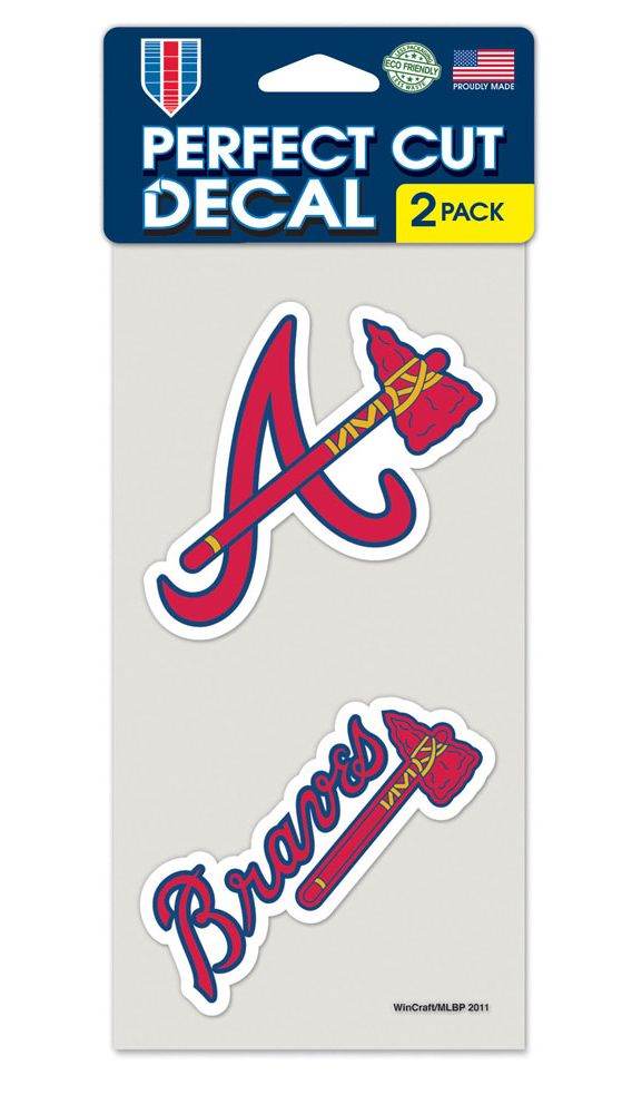 Atlanta Braves Die Cut Decals Set Of 2 Outdoor Vinyl 4 Inch - ToylandEU
