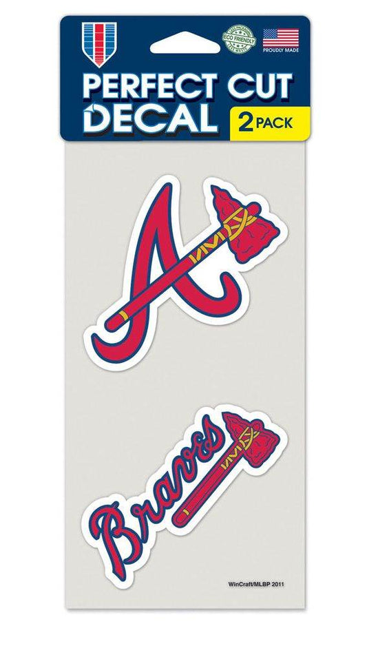 Atlanta Braves Die Cut Decals Set Of 2 Outdoor Vinyl 4 Inch - ToylandEU