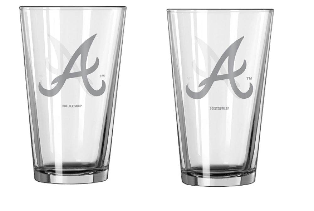 Atlanta Braves Frost Design Pint Glasses Set Of 2 16oz - ToylandEU