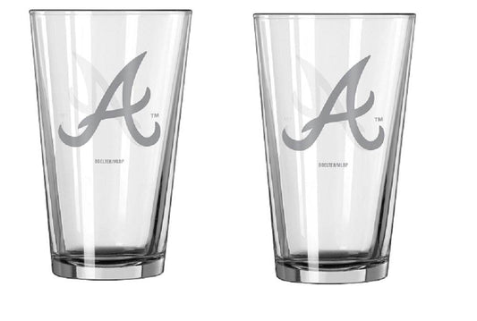 Atlanta Braves Frost Design Pint Glasses Set Of 2 16oz - ToylandEU