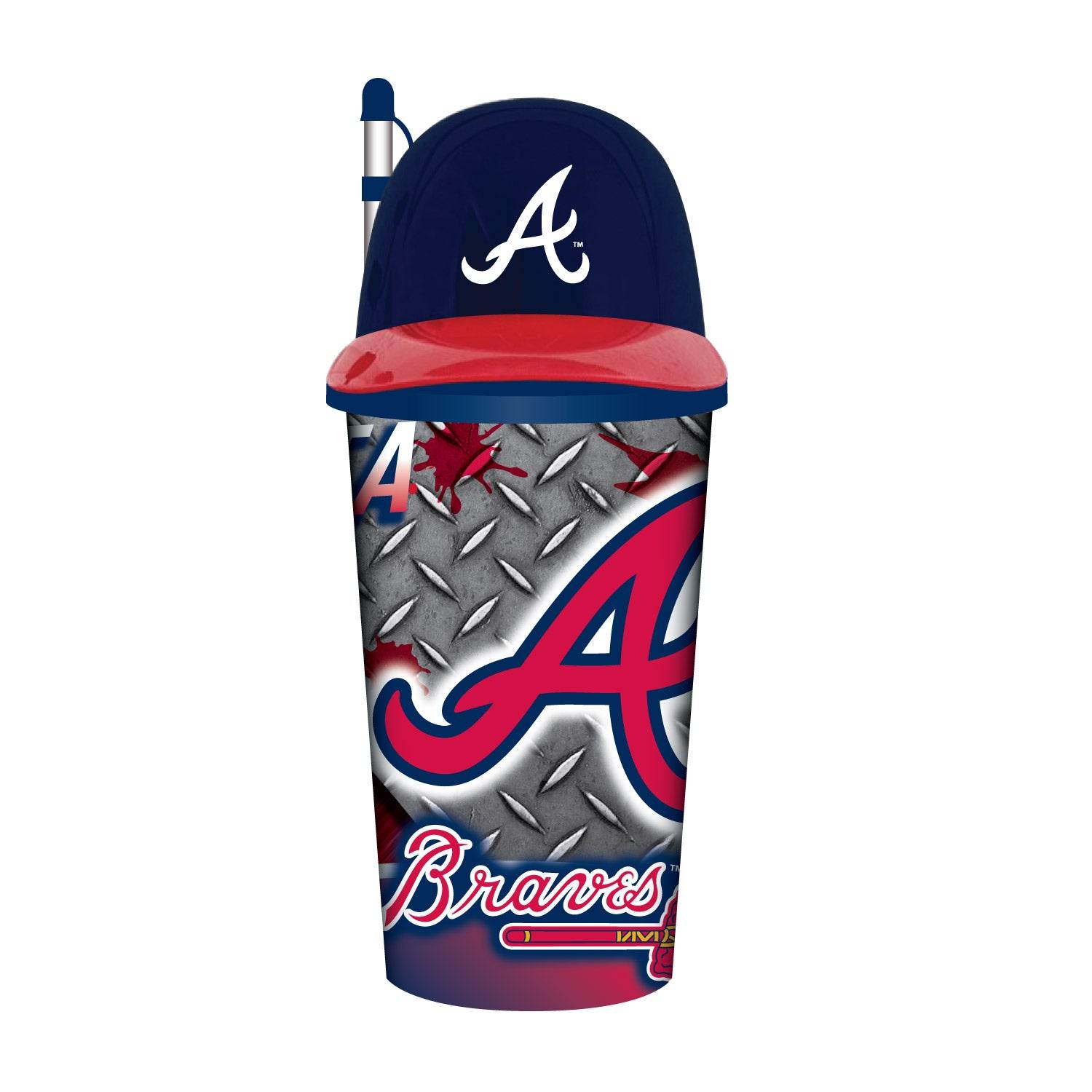 Atlanta Braves Helmet Cup 32oz Plastic With Straw and Lid - ToylandEU
