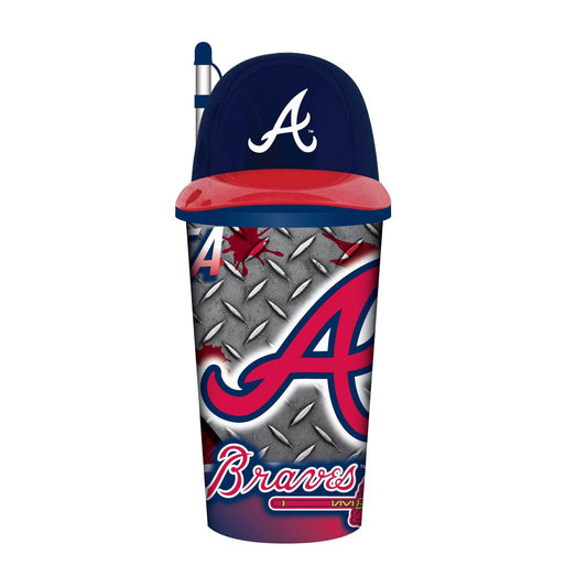 Atlanta Braves Helmet Cup 32oz Plastic With Straw and Lid - ToylandEU