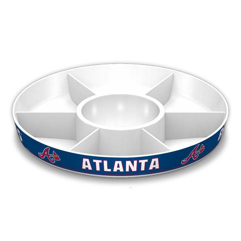 Atlanta Braves Party Platter With Dividers And Dipping Bowl - ToylandEU