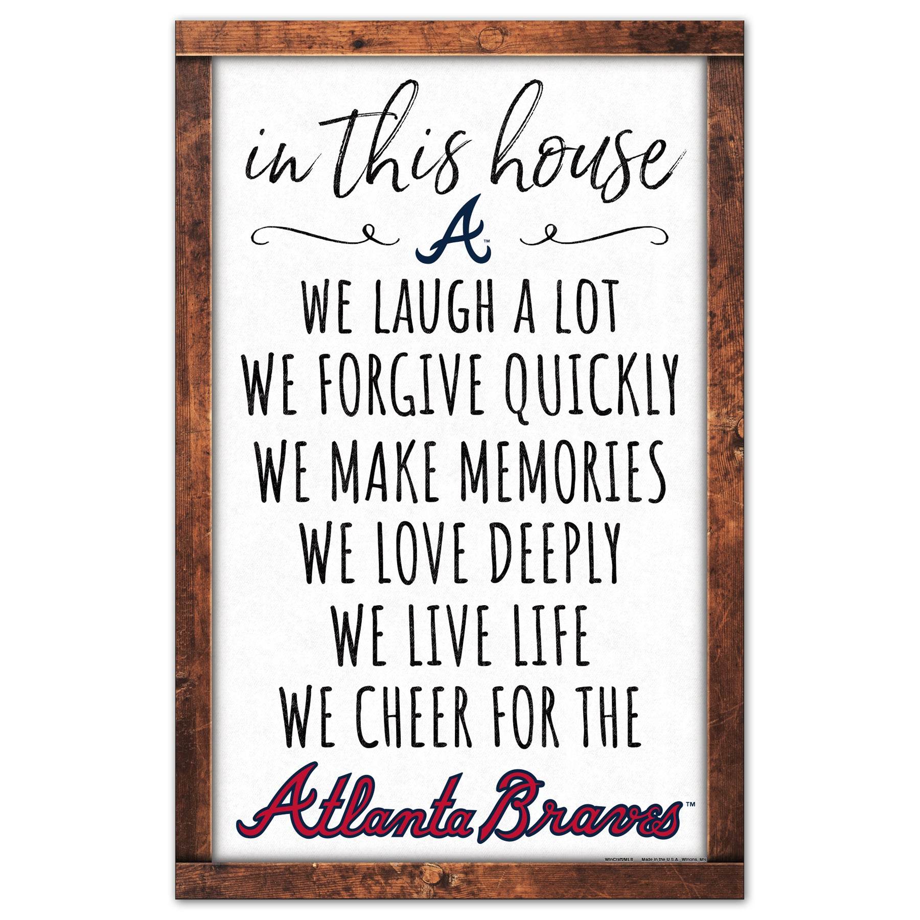 Atlanta Braves Sign 11x17 Wood Wall Art In This House - ToylandEU