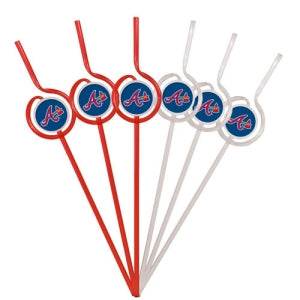 Atlanta Braves Team Sipper Straws Pack 6 BPA Free Official - ToylandEU