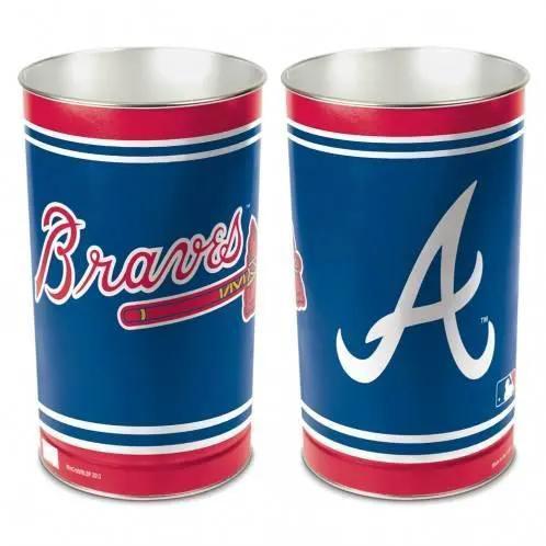  Atlanta Braves Wastebasket 15 Inch Metal Trash Can Durable -  ToylandEU™