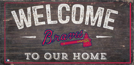 Atlanta Braves Wood Sign 12 By 6 Welcome To Our Home Design - ToylandEU