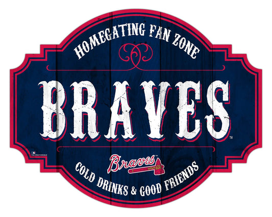 Atlanta Braves Wood Sign 12 Inch Homegating Tavern - ToylandEU