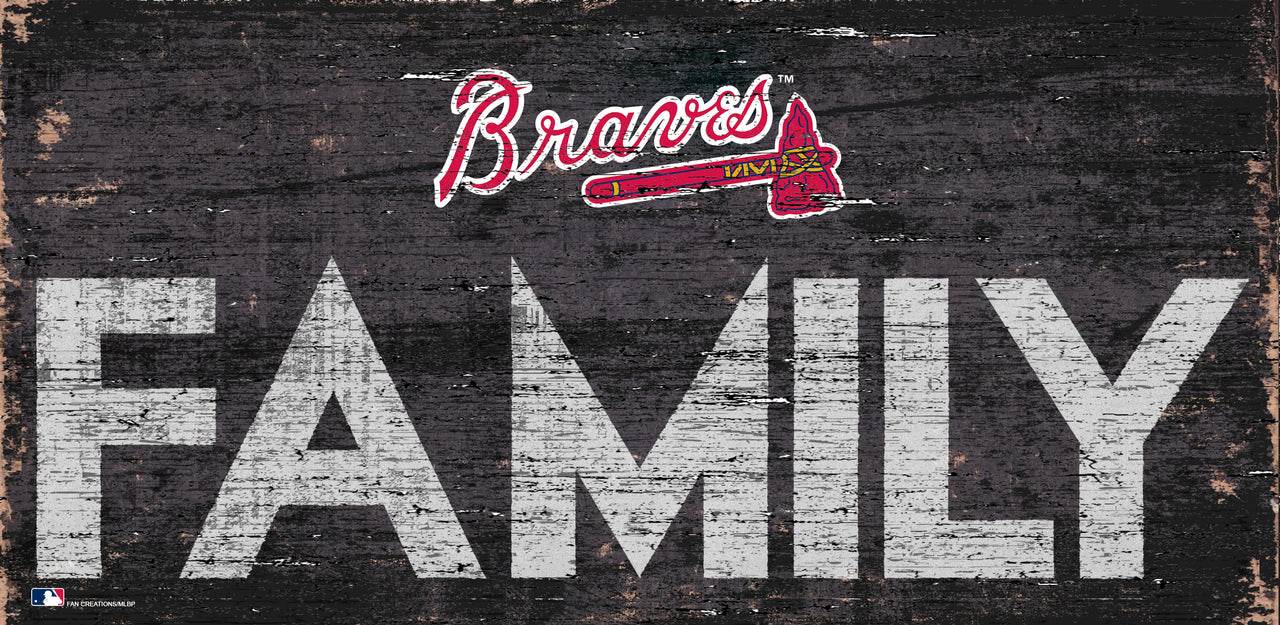 Atlanta Braves Wood Sign 12x6 Family Design Hanging Rope - ToylandEU