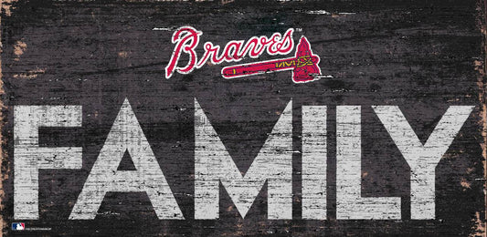 Atlanta Braves Wood Sign 12x6 Family Design Hanging Rope - ToylandEU