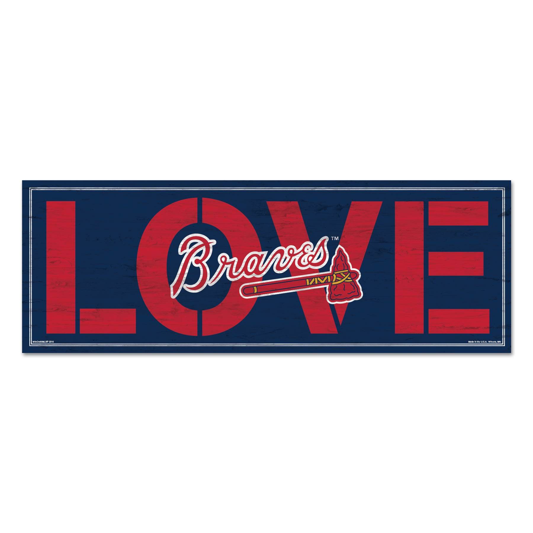 Atlanta Braves Wood Sign 8x23 Inches Love Home Decor - ToylandEU