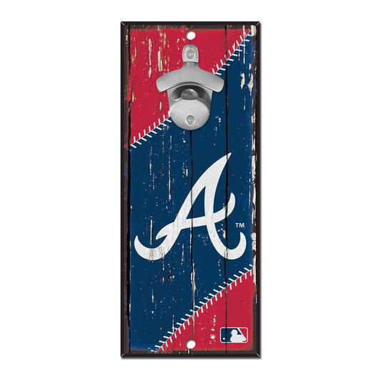 Atlanta Braves Wood Sign Bottle Opener 5x11 Wall Mount - ToylandEU