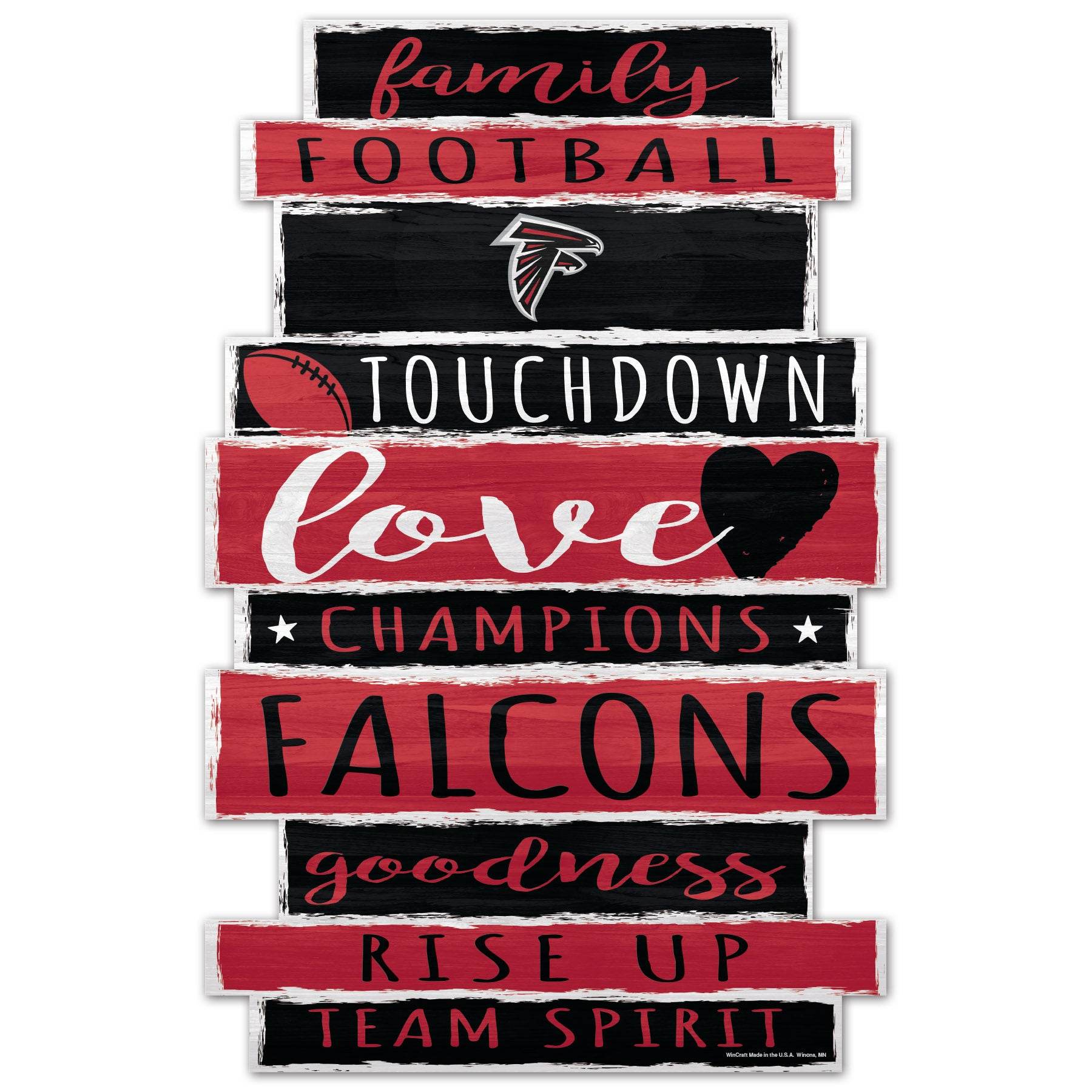 Atlanta Falcons 11x17 Wood Sign Family Word Decor Display - ToylandEU