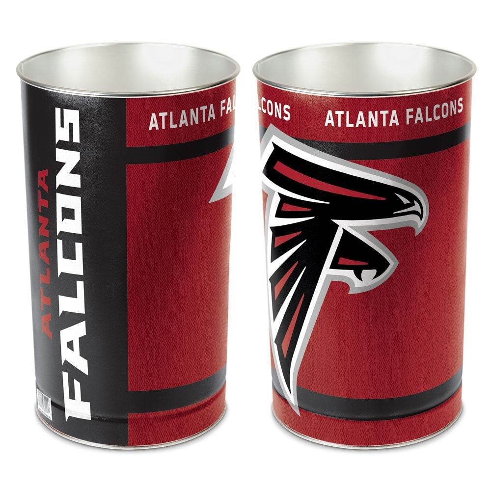 Atlanta Falcons 15 Inch Metal Waste Basket With Team Colors - ToylandEU