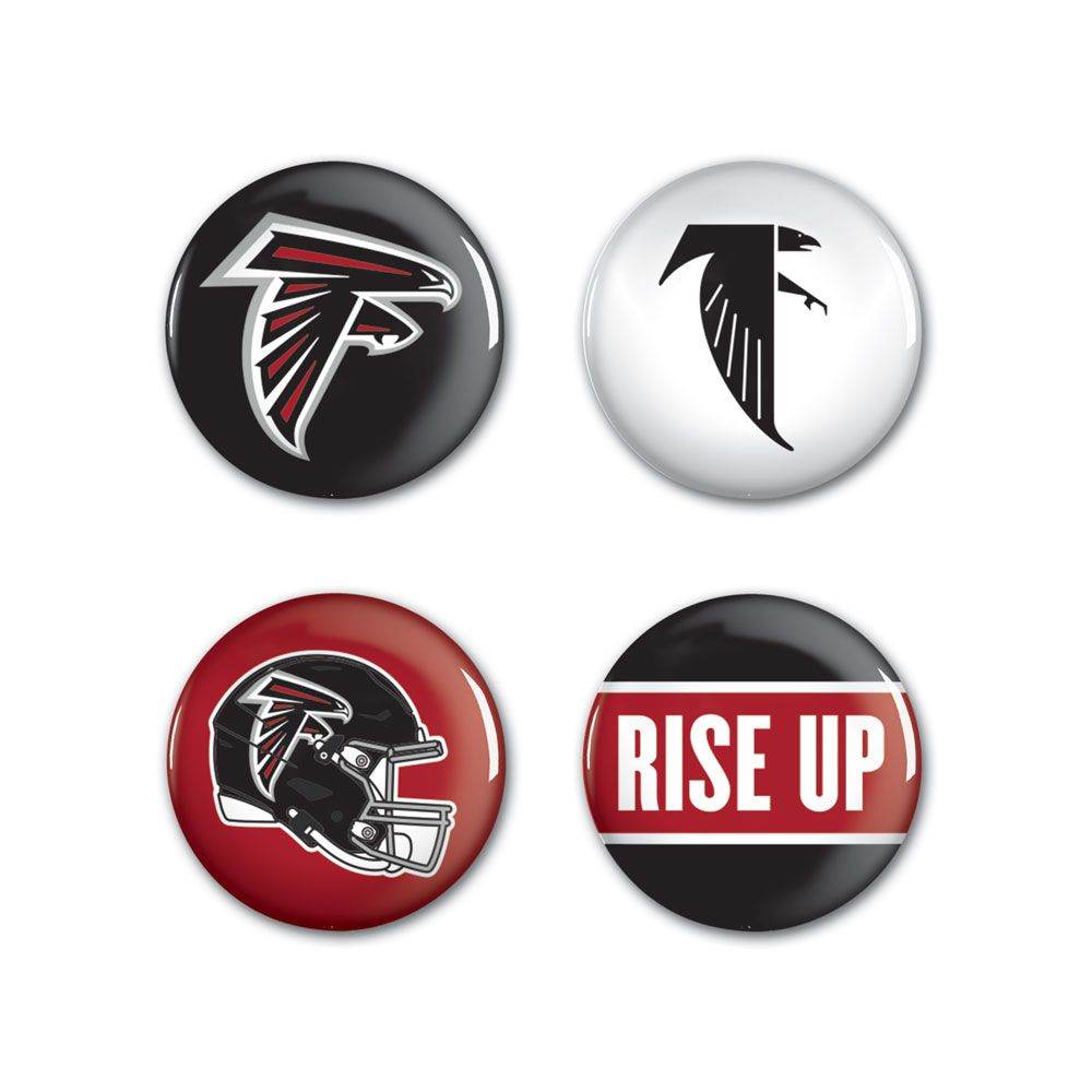 Atlanta Falcons Button Set Four Pack With Logos And Slogan - ToylandEU