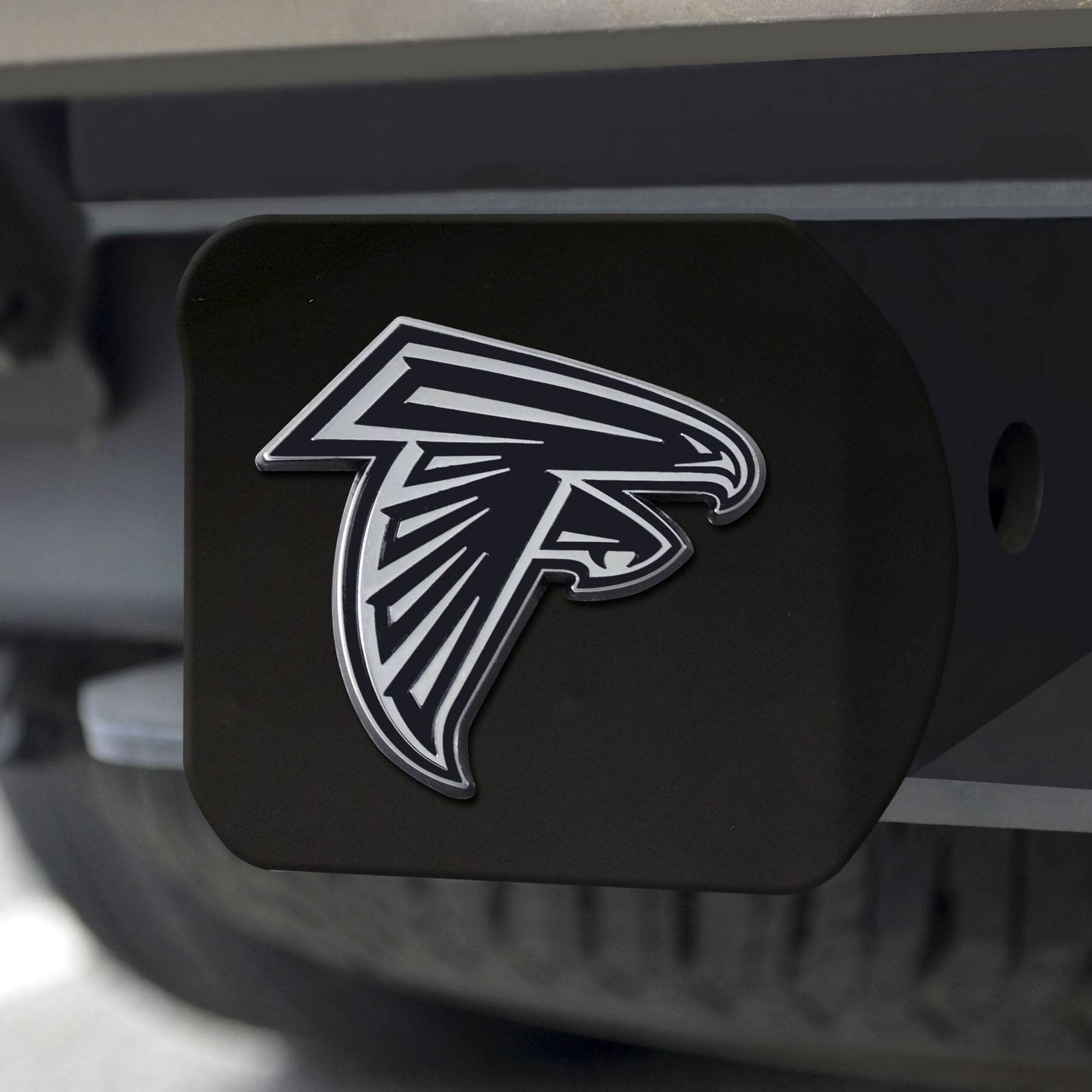 Atlanta Falcons Chrome Hitch Cover 2 Inch Emblem On Black - ToylandEU