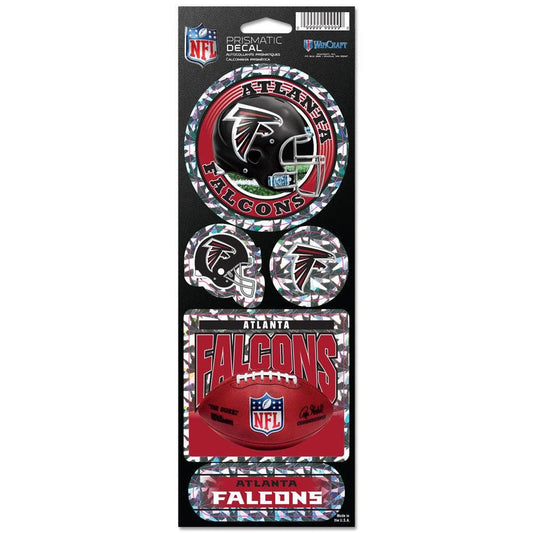 Atlanta Falcons Die Cut Prismatic Decal 4x11 Sticker Sheet - ToylandEU