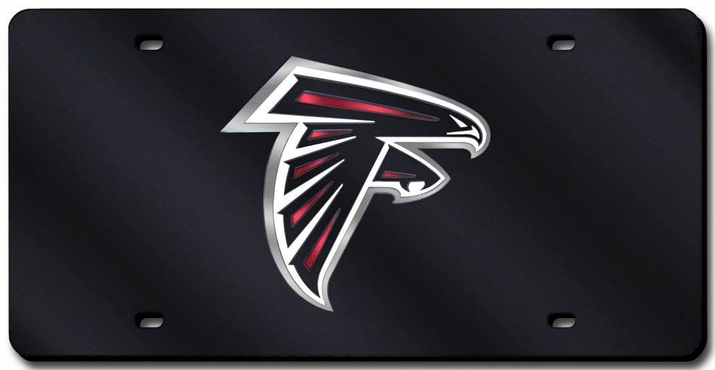 Atlanta Falcons Laser Cut Black License Plate Mirror Acrylic - ToylandEU