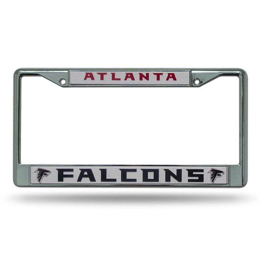 Atlanta Falcons License Plate Frame Chrome Silver Insert - ToylandEU