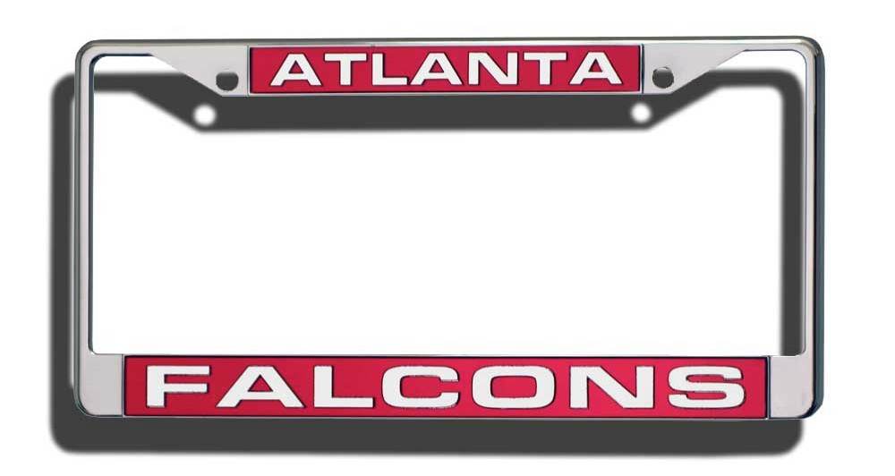 Atlanta Falcons License Plate Frame Laser Cut Chrome - ToylandEU