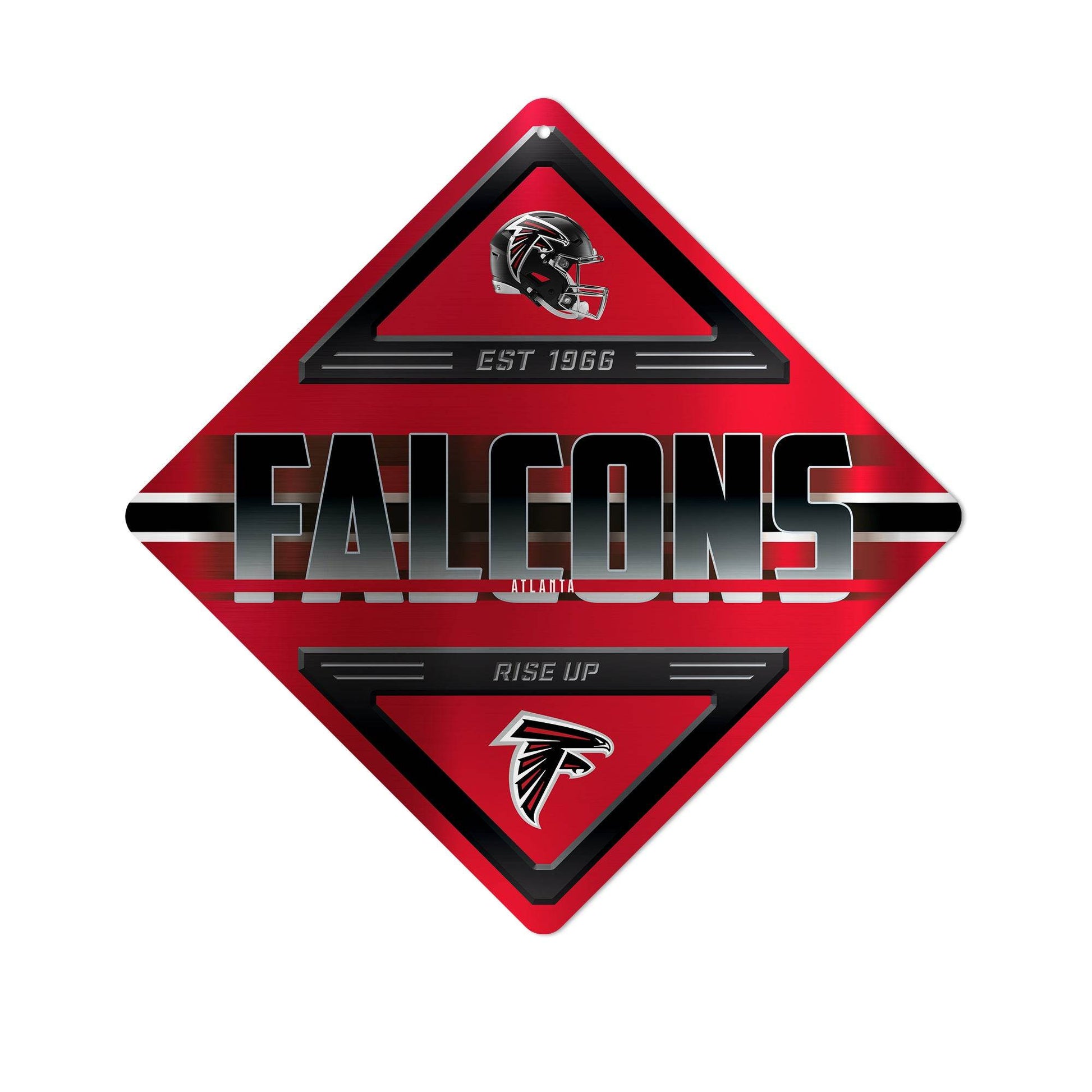Atlanta Falcons Metal Diamond Shape Sign Wall Decor 12x12 - ToylandEU