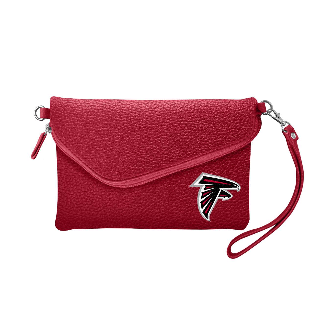 Atlanta Falcons Purse Pebble Fold Over Crossbody Dark Red - ToylandEU