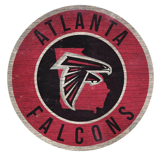  Atlanta Falcons Round Wood Sign State Design 12 Inch -  ToylandEU™