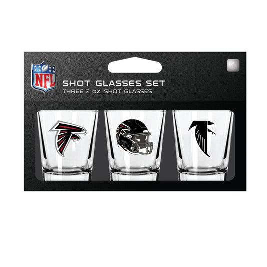 Atlanta Falcons Shot Glass Set 3 Pack Boxed Gift Edition - ToylandEU