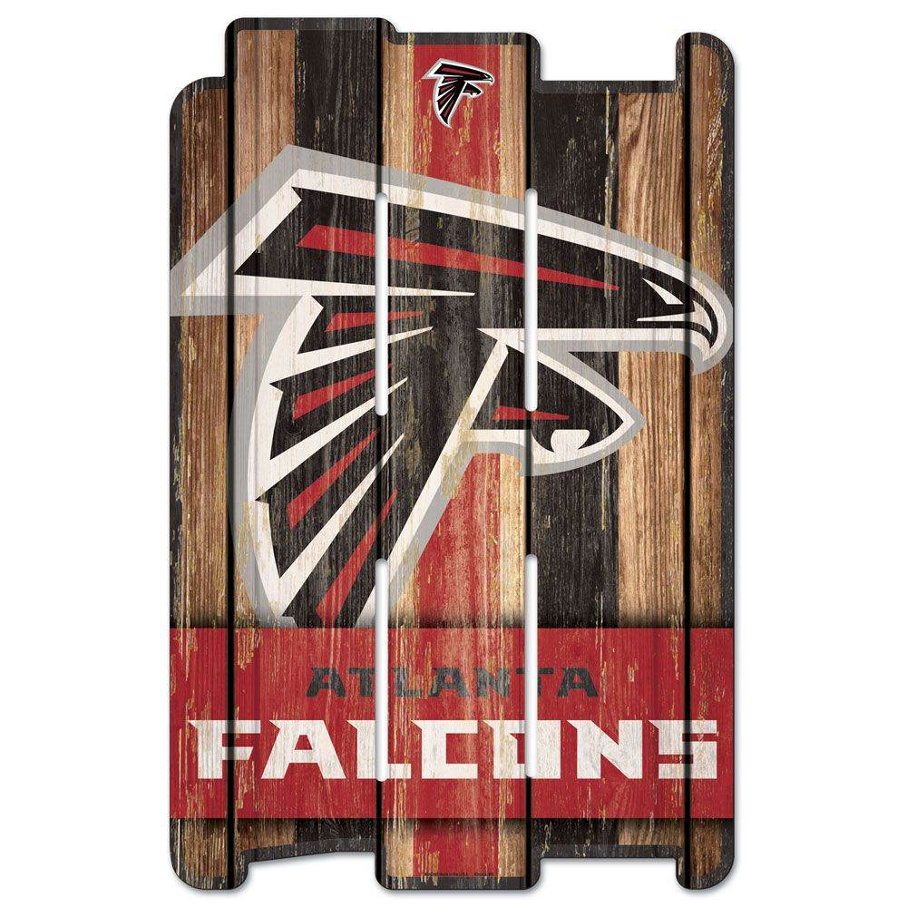 Atlanta Falcons Sign 11x17 Wood Fence Style Retro Whitewash - ToylandEU