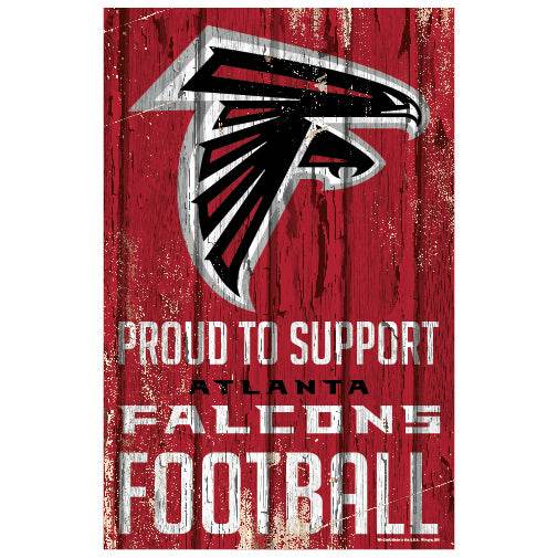 Atlanta Falcons Wood Sign 11x17 Proud To Support Design - ToylandEU