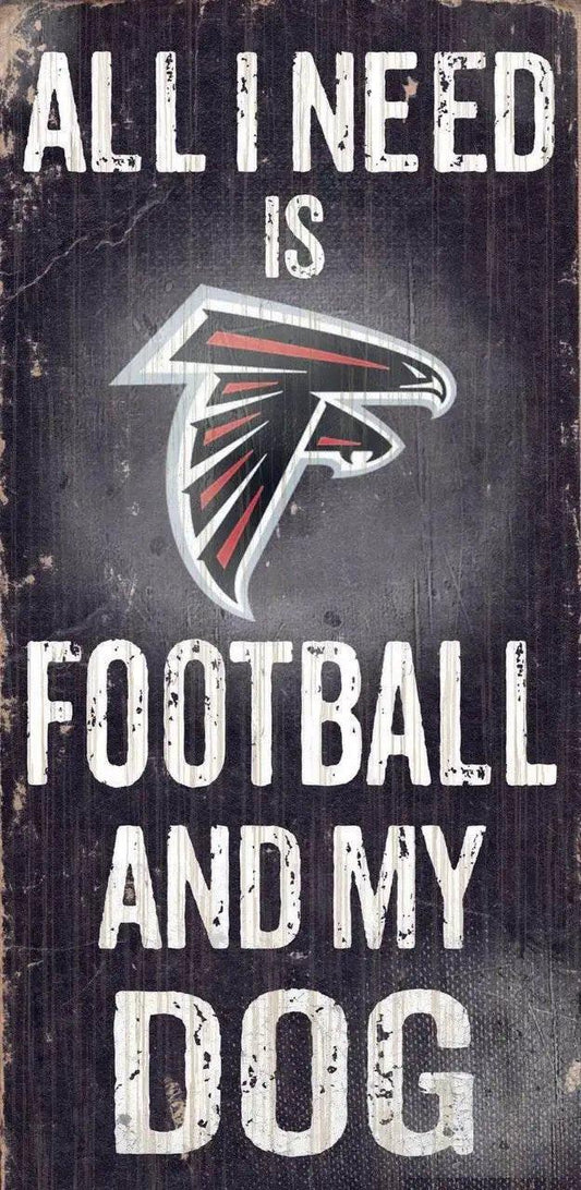  Atlanta Falcons Wood Sign Football And Dog 6x12 With Rope -  ToylandEU™