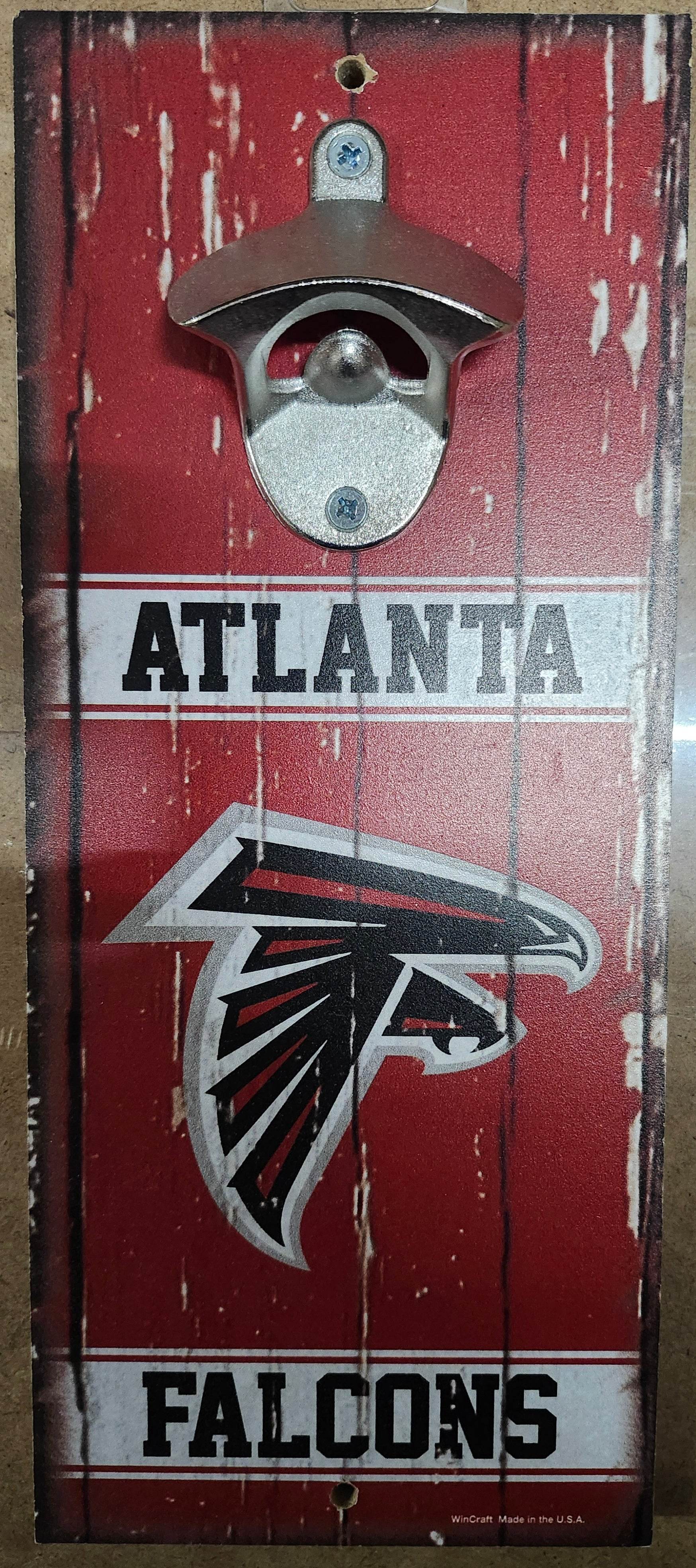 Atlanta Falcons Wood Sign With Bottle Opener 5x11 Alternate - ToylandEU