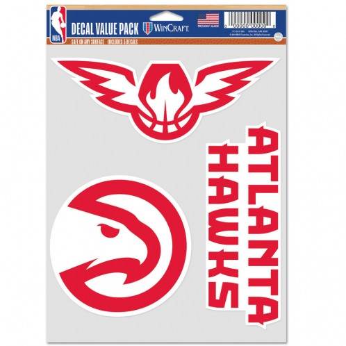 Atlanta Hawks Decals 3 Pack Multi Use Indoor Outdoor Wall - ToylandEU