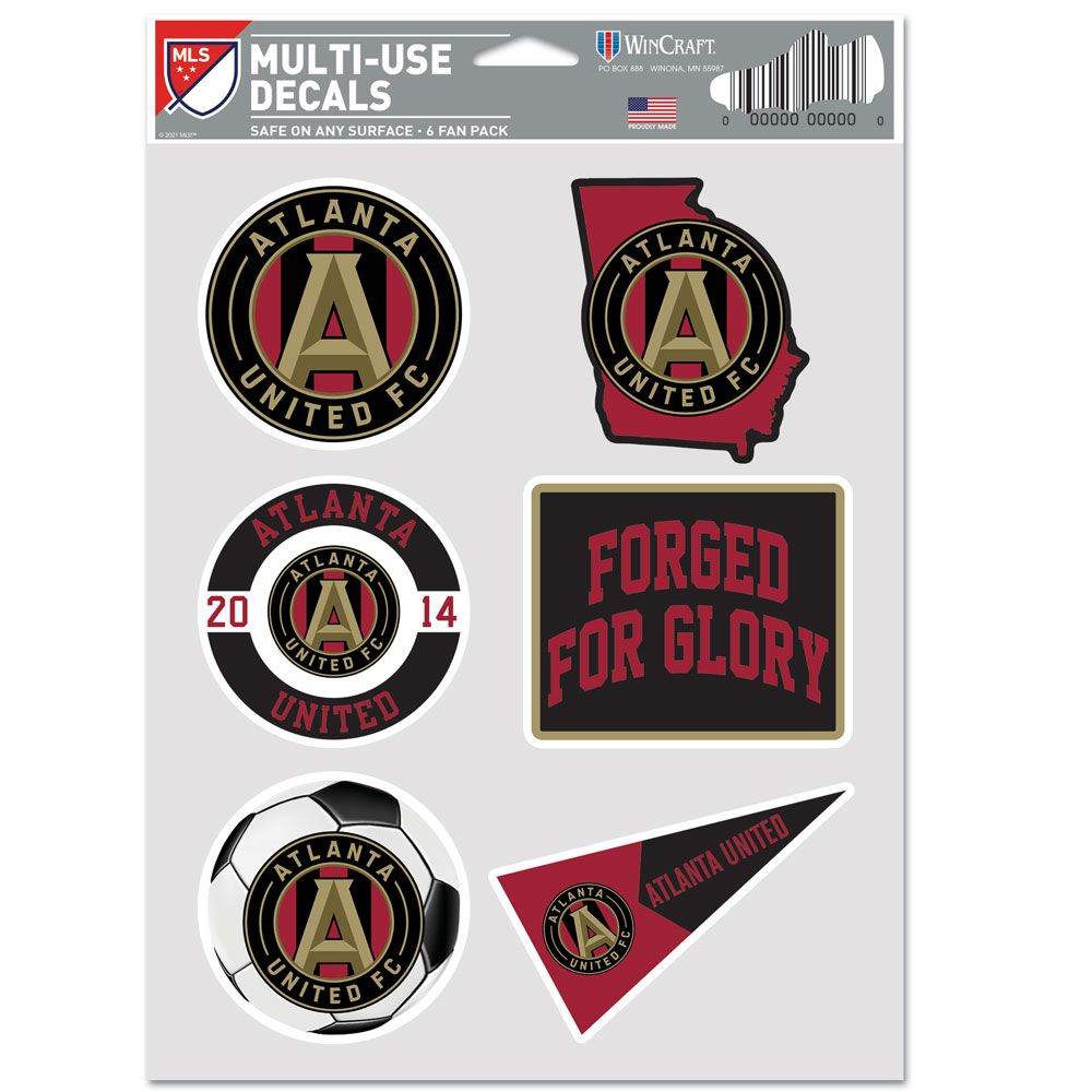 Atlanta United FC Six Pack Decal Set Multi Use Fan Decals - ToylandEU