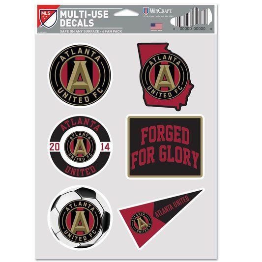 Atlanta United FC Six Pack Decal Set Multi Use Fan Decals - ToylandEU