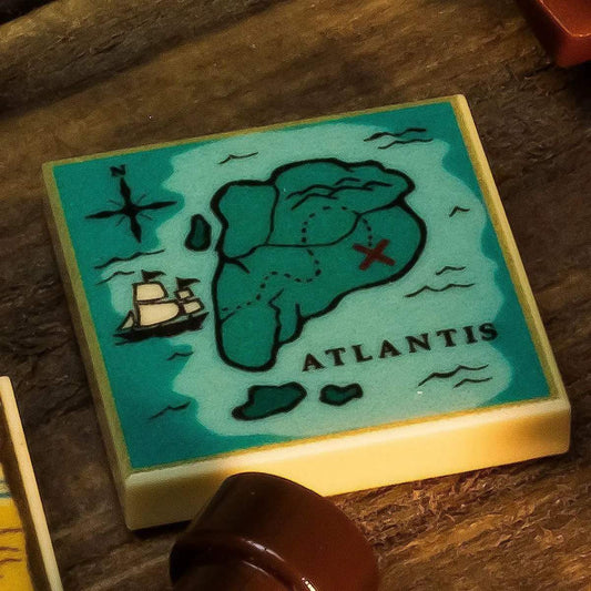  Atlantis Treasure Map LEGO Tile 2x2 Custom Printed -  ToylandEU™