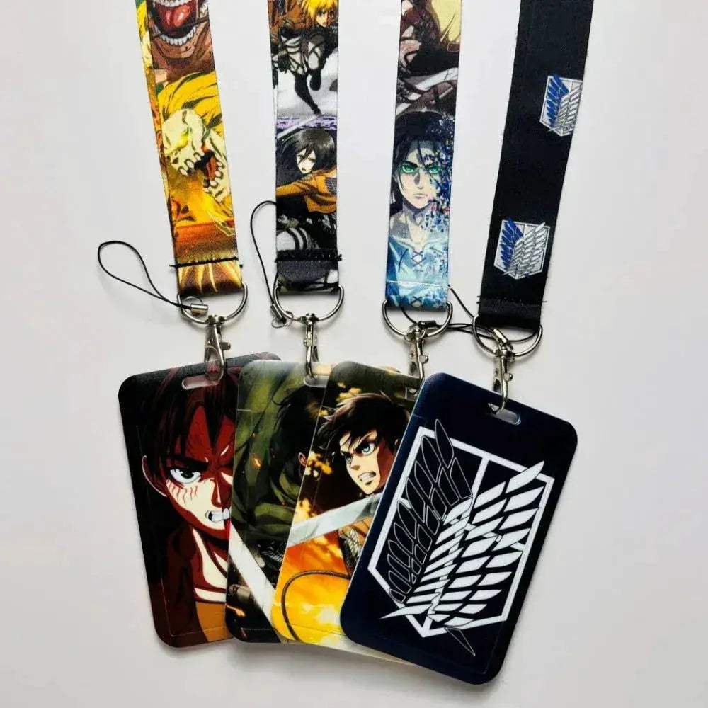 Attack On Titan Card Holder Lanyards Keys Neck Strap Card Badge Keychains For Anime Otaku Fans Gifts - ToylandEU