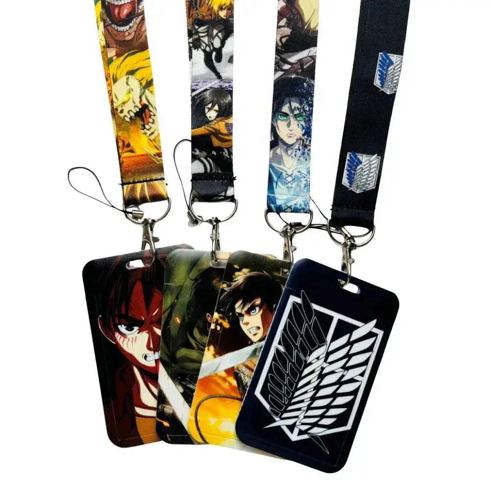 Attack On Titan Card Holder Lanyards Keys Neck Strap Card Badge Keychains For Anime Otaku Fans Gifts - ToylandEU
