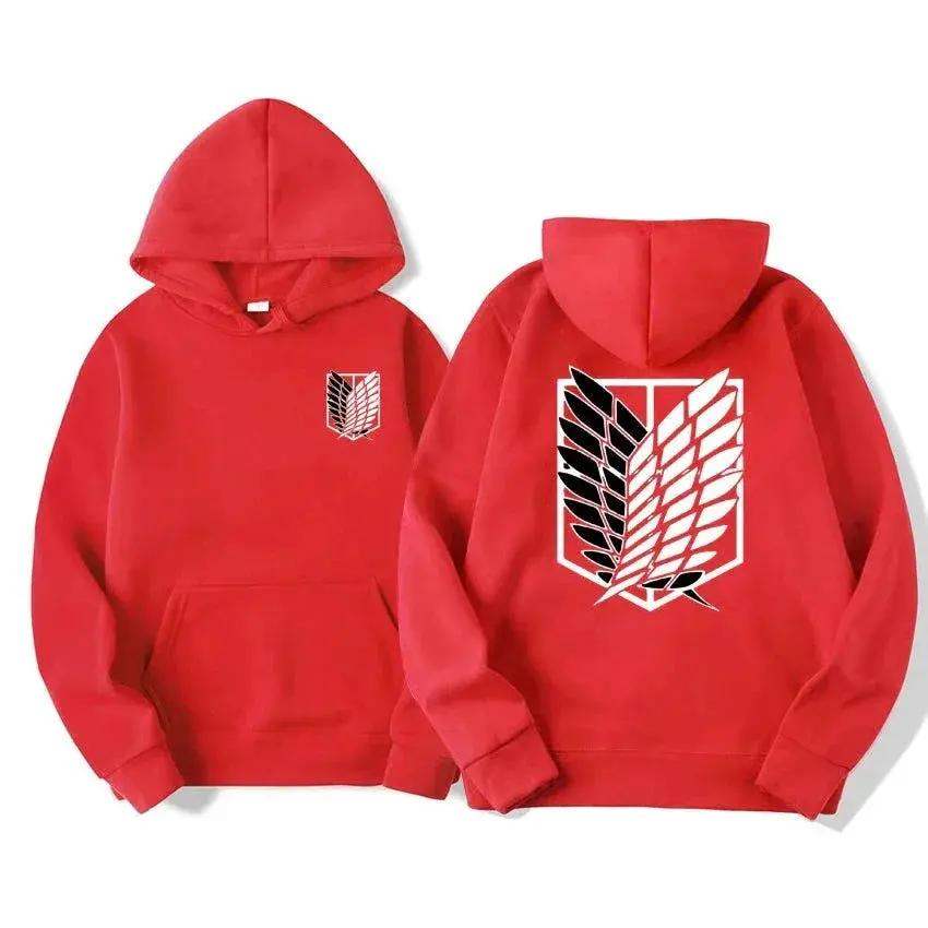 Attack on Titan Men's Hoodie, Anime Scout Regiment Military Division Hoodies Streetwear Pullover Hoodies Sweatshirt Clothes - ToylandEU
