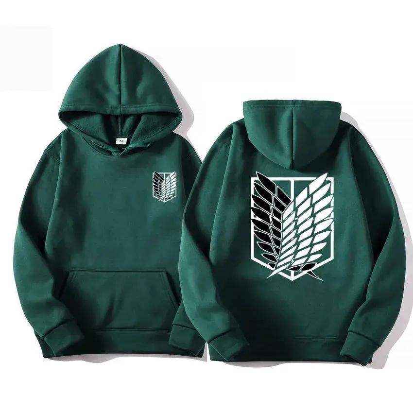 Attack on Titan Men's Hoodie, Anime Scout Regiment Military Division Hoodies Streetwear Pullover Hoodies Sweatshirt Clothes - ToylandEU