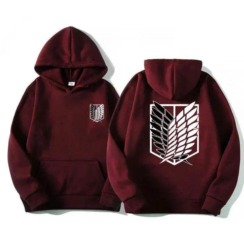 Attack on Titan Men's Hoodie, Anime Scout Regiment Military Division Hoodies Streetwear Pullover Hoodies Sweatshirt Clothes - ToylandEU