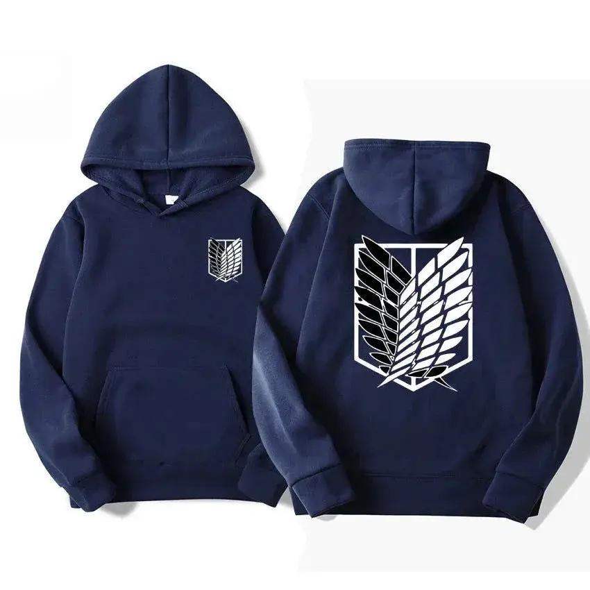 Attack on Titan Men's Hoodie, Anime Scout Regiment Military Division Hoodies Streetwear Pullover Hoodies Sweatshirt Clothes - ToylandEU